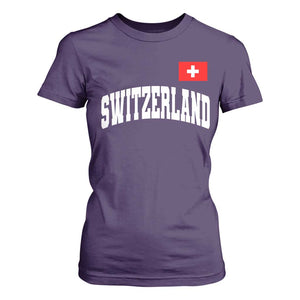Switzerland Sports Throwback Design T Shirt For Women Vintage Swiss Flag Soccer Jersey Style