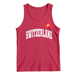 Switzerland Sports Throwback Design Tank Top Vintage Swiss Flag Soccer Jersey Style
