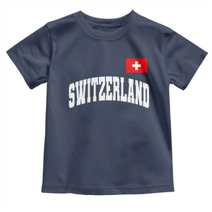 Switzerland Sports Throwback Design Toddler T Shirt Vintage Swiss Flag Soccer Jersey Style