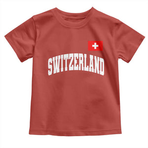Switzerland Sports Throwback Design Toddler T Shirt Vintage Swiss Flag Soccer Jersey Style