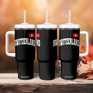Switzerland Sports Throwback Design Tumbler With Handle Vintage Swiss Flag Soccer Jersey Style