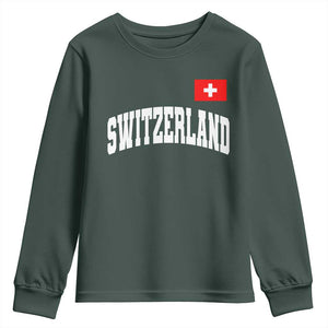 Switzerland Sports Throwback Design Youth Sweatshirt Vintage Swiss Flag Soccer Jersey Style