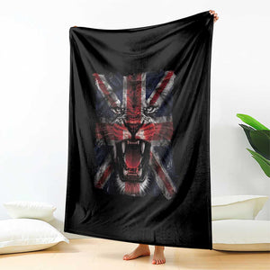 Union Jack Flag Lion Face UK British Great Britain Throw Blanket