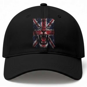 Union Jack Flag Lion Face UK British Great Britain Baseball Cap