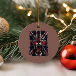 Union Jack Flag Lion Face UK British Great Britain Ceramic Ornament