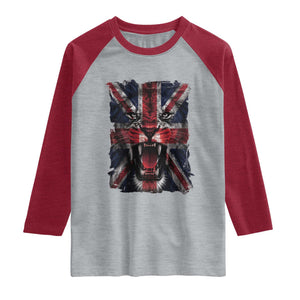 Union Jack Flag Lion Face UK British Great Britain Raglan Shirt