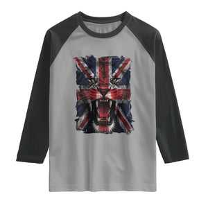 Union Jack Flag Lion Face UK British Great Britain Raglan Shirt