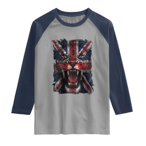 Union Jack Flag Lion Face UK British Great Britain Raglan Shirt