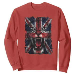 Union Jack Flag Lion Face UK British Great Britain Sweatshirt