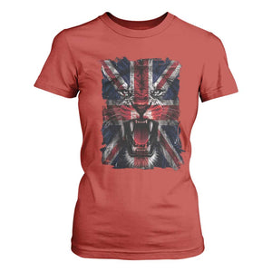 Union Jack Flag Lion Face UK British Great Britain T Shirt For Women