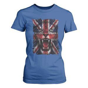 Union Jack Flag Lion Face UK British Great Britain T Shirt For Women
