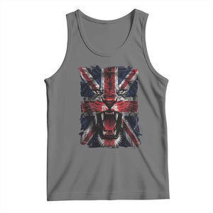 Union Jack Flag Lion Face UK British Great Britain Tank Top
