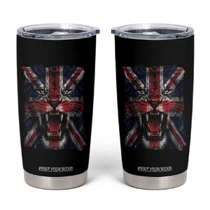 Union Jack Flag Lion Face UK British Great Britain Tumbler Cup
