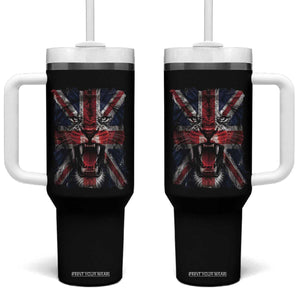 Union Jack Flag Lion Face UK British Great Britain Tumbler With Handle