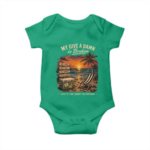 My Give A Damn is Broken Lifes Too Short to Pretend Baby Onesie Funny Old Man Quote