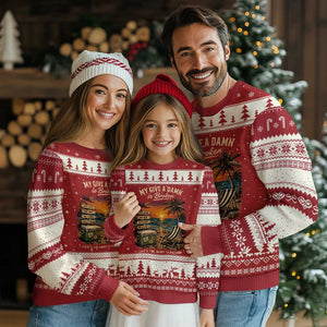 My Give A Damn is Broken Lifes Too Short to Pretend Ugly Christmas Sweater Funny Old Man Quote