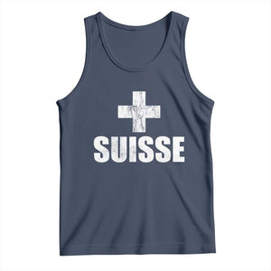 Suisse Swiss French Vintage Cross Flag Switzerland Roots Tank Top