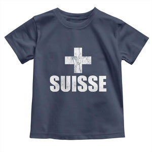 Suisse Swiss French Vintage Cross Flag Switzerland Roots Toddler T Shirt