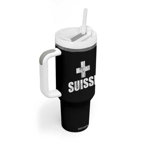 Suisse Swiss French Vintage Cross Flag Switzerland Roots Tumbler With Handle