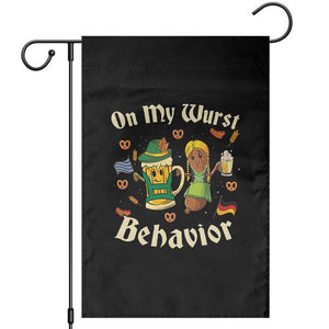 Funny Oktoberfest Garden Flag On My Wurst Behavior Beer Bratwurst Lederhosen Dirndl TS11 Black Print Your Wear