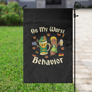 Funny Oktoberfest Garden Flag On My Wurst Behavior Beer Bratwurst Lederhosen Dirndl TS11 Print Your Wear