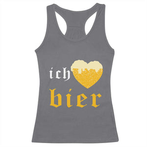 Funny Oktoberfest Racerback Tank Top Ich Liebe Bier Heart German Beer Foam TS11 Charcoal Print Your Wear
