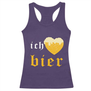 Funny Oktoberfest Racerback Tank Top Ich Liebe Bier Heart German Beer Foam TS11 Purple Print Your Wear