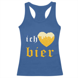 Funny Oktoberfest Racerback Tank Top Ich Liebe Bier Heart German Beer Foam TS11 Royal Blue Print Your Wear