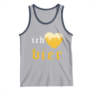 Funny Oktoberfest Tank Top Ich Liebe Bier Heart German Beer Foam TS11 Athletic Heather Navy Print Your Wear