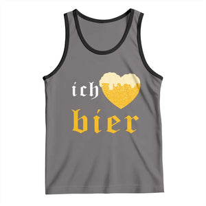 Funny Oktoberfest Tank Top Ich Liebe Bier Heart German Beer Foam TS11 Deep Heather Black Print Your Wear