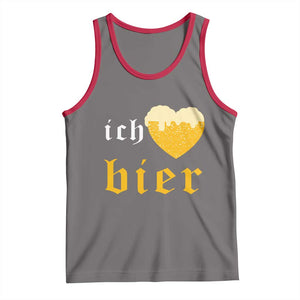 Funny Oktoberfest Tank Top Ich Liebe Bier Heart German Beer Foam TS11 Deep Heather Red Print Your Wear