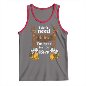 Oktoberfest Tank Top I Don't Need Lederhosen I'm Here For The Bier TS11 Deep Heather Red Print Your Wear