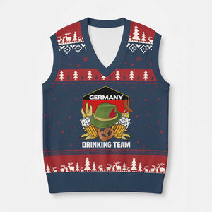 Germany Drinking Team V-Neck Knit Sweater Vest Germany Beer Festivals Oktoberfest Alpine hat Barley TS11 Navy Red Print Your Wear