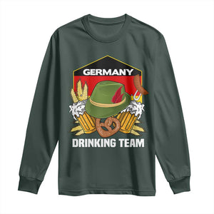 Germany Drinking Team Long Sleeve Shirt Germany Beer Festivals Oktoberfest Alpine hat Barley TS11 Dark Forest Green Print Your Wear