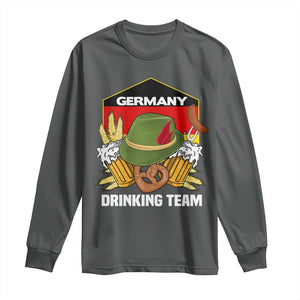 Germany Drinking Team Long Sleeve Shirt Germany Beer Festivals Oktoberfest Alpine hat Barley TS11 Dark Heather Print Your Wear