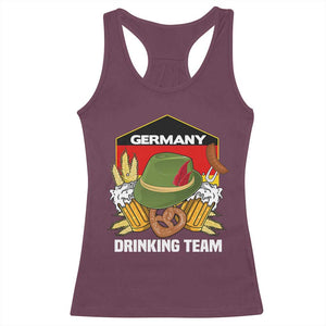 Germany Drinking Team Racerback Tank Top Germany Beer Festivals Oktoberfest Alpine hat Barley TS11 Maroon Print Your Wear