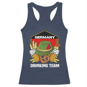 Germany Drinking Team Racerback Tank Top Germany Beer Festivals Oktoberfest Alpine hat Barley TS11 Navy Print Your Wear
