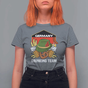 Germany Drinking Team T Shirt For Women Germany Beer Festivals Oktoberfest Alpine hat Barley TS11 Charcoal Print Your Wear