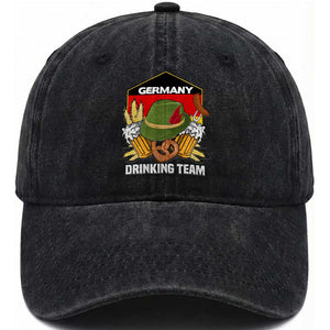 Germany Drinking Team Washed Cotton Baseball Cap Germany Beer Festivals Oktoberfest Alpine hat Barley TS11 Print Your Wear