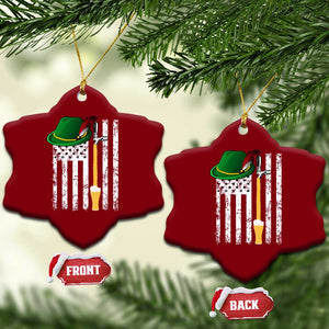 Funny German Beer Ceramic Ornament Oktoberfest Vintage American Flag Alpine hat TS11 Print Your Wear