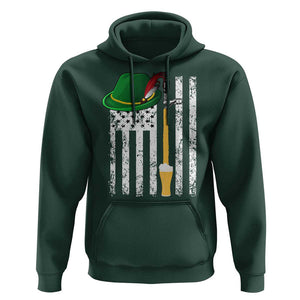 Funny German Beer Hoodie Oktoberfest Vintage American Flag Alpine hat TS11 Dark Forest Green Print Your Wear