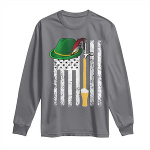 Funny German Beer Long Sleeve Shirt Oktoberfest Vintage American Flag Alpine hat TS11 Charcoal Print Your Wear
