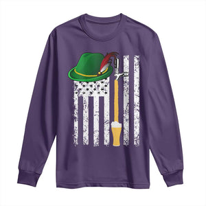 Funny German Beer Long Sleeve Shirt Oktoberfest Vintage American Flag Alpine hat TS11 Purple Print Your Wear