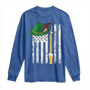 Funny German Beer Long Sleeve Shirt Oktoberfest Vintage American Flag Alpine hat TS11 Royal Blue Print Your Wear