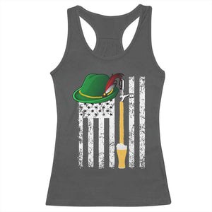 Funny German Beer Racerback Tank Top Oktoberfest Vintage American Flag Alpine hat TS11 Dark Heather Print Your Wear
