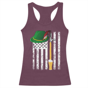 Funny German Beer Racerback Tank Top Oktoberfest Vintage American Flag Alpine hat TS11 Maroon Print Your Wear
