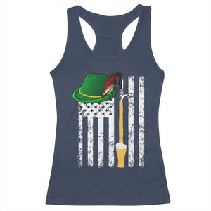 Funny German Beer Racerback Tank Top Oktoberfest Vintage American Flag Alpine hat TS11 Navy Print Your Wear
