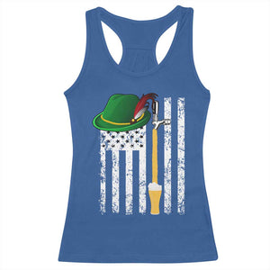 Funny German Beer Racerback Tank Top Oktoberfest Vintage American Flag Alpine hat TS11 Royal Blue Print Your Wear
