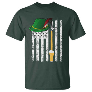 Funny German Beer T Shirt Oktoberfest Vintage American Flag Alpine hat TS11 Dark Forest Green Print Your Wear
