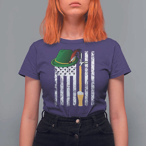 Funny German Beer T Shirt For Women Oktoberfest Vintage American Flag Alpine hat TS11 Purple Print Your Wear